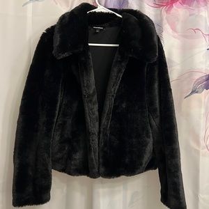 EXPRESS Black Faux Fur Jacket RESERVED FOR @COCOANN24